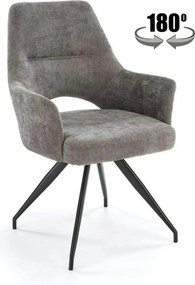 Scaun rotativ K542, gri/negru, stofa clasica/metal, 58x64x88 cm