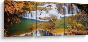 Tablou - Cascada Huay Mae Khamin, Thailanda (cu ceas) (90x30 cm)