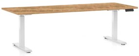 Masă înălțime reglabilă OfficeTech C, 200 x 80 cm, picioare albe, stejar auriu