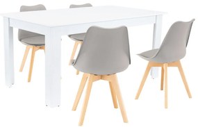 Set de masă Lola 4+1 gri-alb