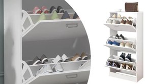 Dulap pantofar din 3 piese, alb