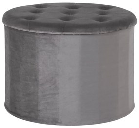 442746 House Nordic Taburet puf cu depozitare „Arya”, gri închis