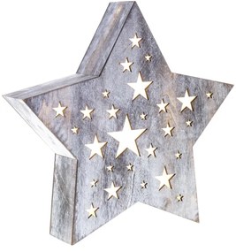 Decorațiune LED de Crăciun Retlux LED/2xAAA lemn stea