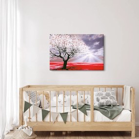 Tablou cu pomul roșu (90x60 cm)