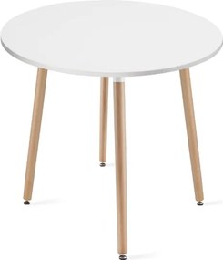 OFERTA Masa rotunda alba pentru dining KAMI 80x80 cm calitate II