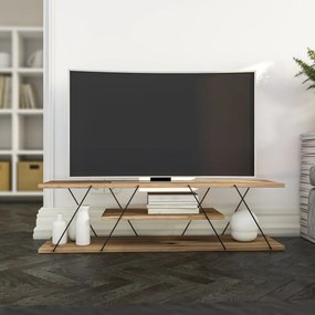 Comodă TV în culoare naturală cu aspect de lemn de nuc 120x33 cm Canaz – Kalune Design