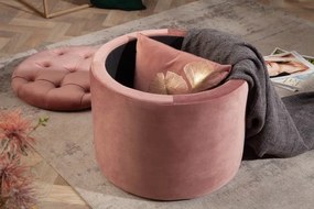 Taburete cu spatiu de depozitare Modern Barock 50cm, roz