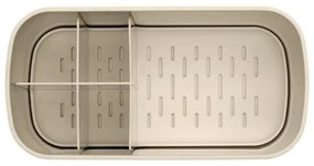 Organizator pentru periute de dinti Cutie Brabantia ReNew 1006270, Rezistent la coroziune, Separator intern, Baza antiderapanta, Bej