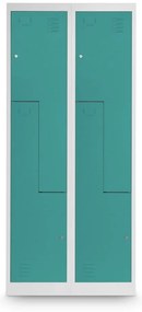 Dulap metalic Z, 80 x 50 x 180 cm, încuietoare cu cilindru, verde - RAL 6033