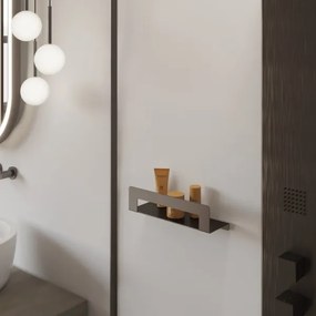 Gedy - Etajeră cu suport pentru prosoape CLEO, 50 cm, gri metalizat