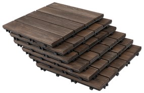 Outsunny dale exterior din lemn, 27 bucati, 30x30x2.5 cm maro  | AOSOM RO