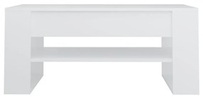 Masuta de cafea, alb, 102x55x45 cm, lemn prelucrat 1, Alb