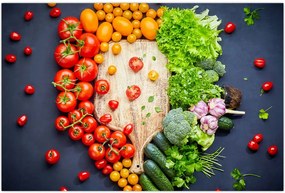 Tablou - Masa plină cu legume (90x60 cm)