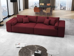 Canapea extensibilă dumonde cu ladă de depozitare si sezut confortabil din spuma high-density, Marbela Enjoy Rosu XXL 295x100 cm