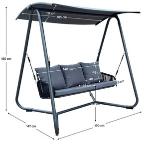 Balansoar grădină Jadurgo (gri + gri închis) . 1116363