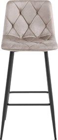 Reducere Scaun de bar NADO VELVET bej inchis cu picioare negre II. calitate
