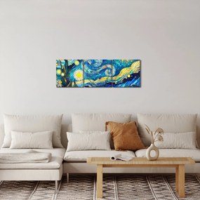 Tablou – Mozaic al nopții înstelate (cu ceas) (90x30 cm)