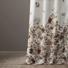 Set draperii dim-out model floral cu rejansa transparenta cu ate pentru galerie, Madison, densitate 700 g/ml, Lilium et Rosa, 2 buc