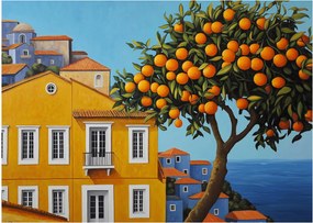 Tablou pe sticlă - Portocal (70x50 cm)