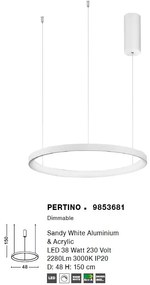Lustra LED design modern circular PERTINO alba 38W NVL-9853681