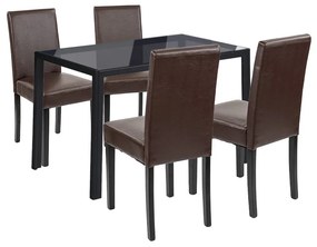 Set de masă Karen 4+1 negru-maro