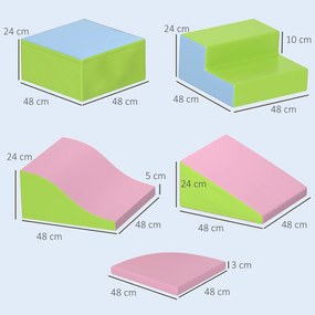 HOMCOM Modul motricitate bebeluși 6 bucăți parcurs motricitate bebeluși din spumă EPE pentru copii preșcolari, multicolor | Aosom Romania