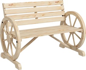Outsunny Banca Country Fonta 127×60×85 cm – 2‑locuri cu Cotiere Rotative Neagra | Aosom Romania