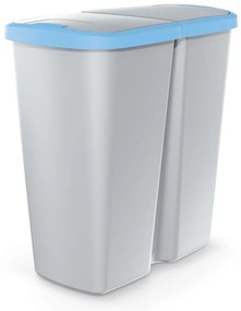 Coș de gunoi DUO gri, 45 l, albastru/gri