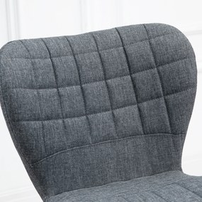 HOMCOM Set de 2 Taburete de Bar Design, Spătar curbat căptușit, Înălțime de ședere reglabilă 61-81 cm, pivotante 360°, Suport pentru picioare, Velur Gri | Aosom Romania