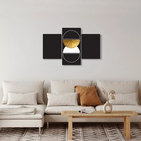 Tablou - Abstracție de aur și negru N⁰2 (90x60 cm)