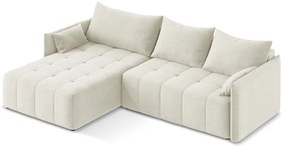 Colțar bej extensibil/cu spațiu de depozitare (cu colț pe partea stângă/cu șezlong) Moku – Makamii