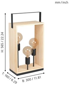 Eglo 43416 - Lampă de masă FAMBOROUGH 3xE27/40W/230V