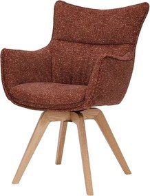 Set de 2 scaune pivotante picioare din lemn VOGUE maro ruginiu