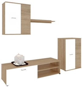 Living Madrid, culoare sonoma / alb, 200 x 150 x 37 cm