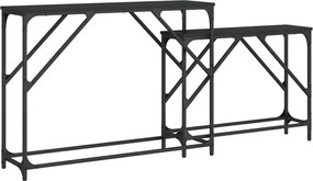 vidaXL Măsuțe console suprapuse, 2 buc., negru, lemn prelucrat