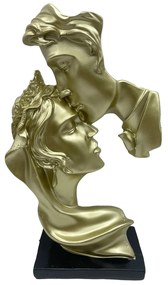 Statueta cuplu Lovers Kiss 26cm, Auriu
