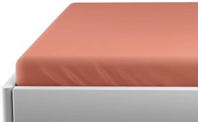 Cearceaf jersey pentru patut copii maro caramiziu, 60 x 120 cm