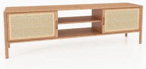 Masă TV din lemn de stejar 204x64 cm Pola - The Beds