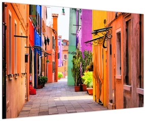 Tablou - Casa colorată în Burano, Veneția (90x60 cm)