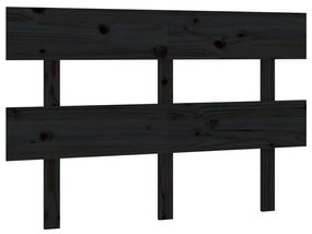 819074 vidaXL Tăblie de pat, negru, 144x3x81 cm, lemn masiv de pin
