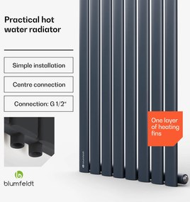 Blumfeldt Tallheo, 47 x 160, radiator, radiator tubular, 728 W, apă caldă, 1/2