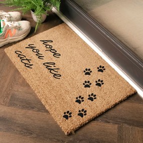 Covoraș de intrare din fibre de nucă de cocos 40x60 cm Hope You Like Cats – Artsy Doormats