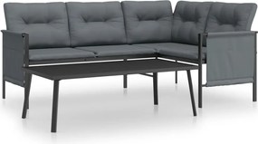 vidaXL Set mobilier de grădină, antracit, 2 piese, oțel