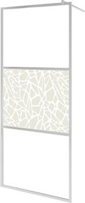vidaXL Paravan de duș walk-in, 90 x 195 cm, sticlă ESG, model piatră