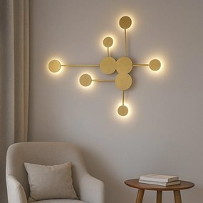 Aplica de perete LED – Design geometric auriu, 36×2W, 860×770×40 mm – L71086/3+3