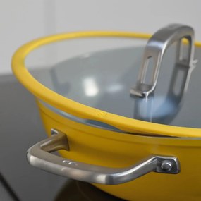 Tigaie tip wok cu capac/cu suprafață ceramică ø 28 cm Meda 3.0 – FABINI