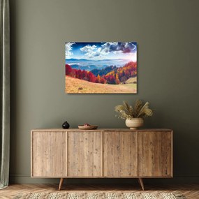Tablou pe sticlă cu peisaj de toamnă pitoresc (70x50 cm)