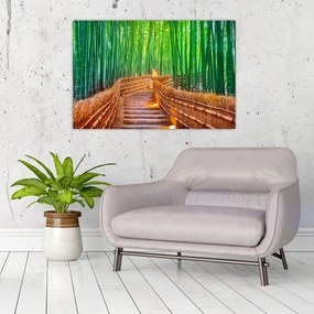 Tablou - Pădure de bambus japoneză (90x60 cm)