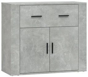 816572 vidaXL Dulap, gri beton, 80x33x70 cm, lemn prelucrat