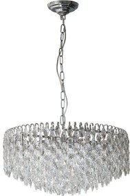 Lustra metal cromat si cristale sticla BURANO 60